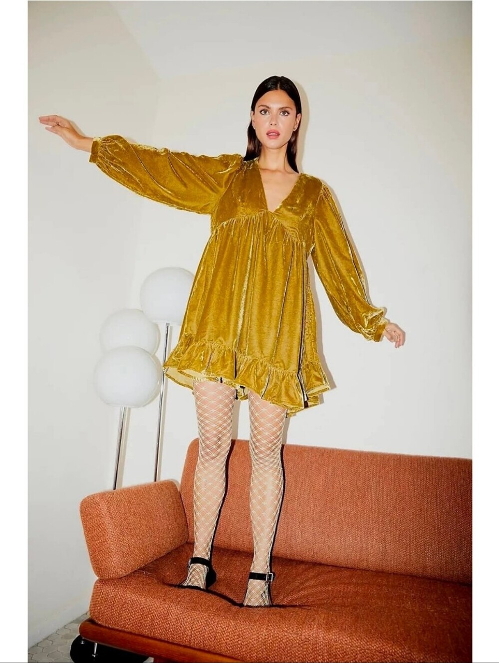 Free People Estella Velvet Mini Dress